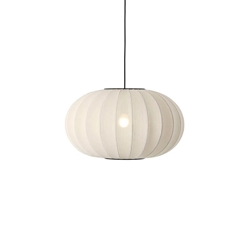 Knit-Wit Ø57 owalna lampa wisząca, pearl biały
