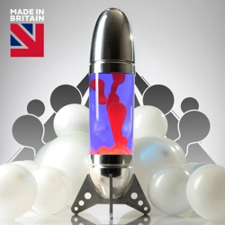 Rokit rakietowa lampa lava, srebrny/fiolet z czerwoną lawą