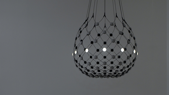 Mesh pendel wireless Ø100 / 3 m kabel, czarny