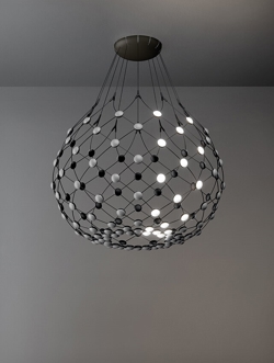 Mesh pendel wireless Ø100 / 1 m kabel, czarny