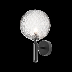 Miira Outdoor kinkiet, czarny/przezroczysty