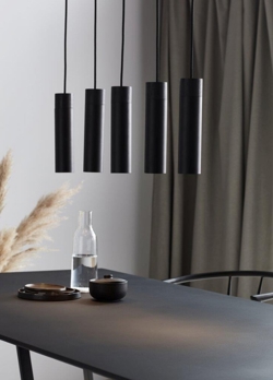 Tilo 5-spot lampa wisząca, czarna