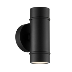 Artilus double zewnętrzna lampa ścienna, czarna