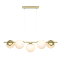 Lilly lampa wisząca 5-spot, mosiądz