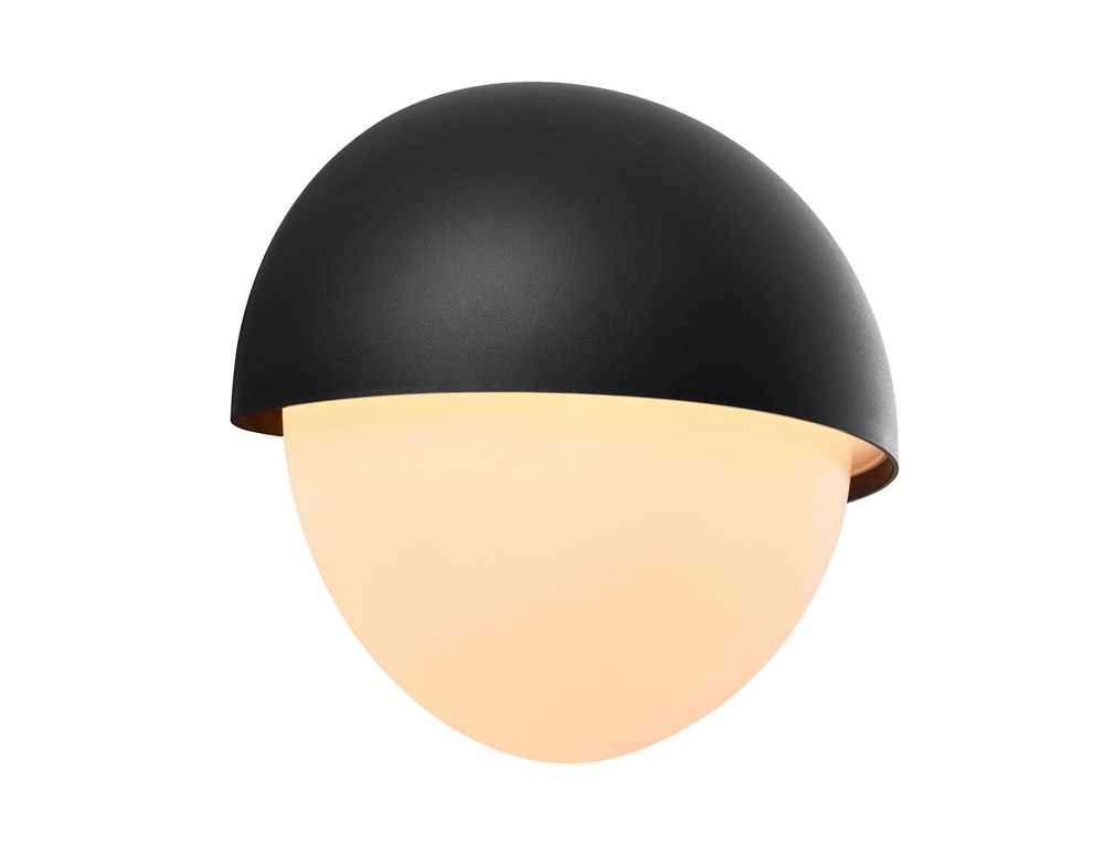 Scorpius Round zewnętrzna lampa ścienna, czarny plastik