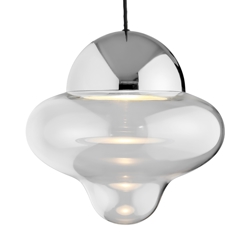 Nutty XL lampa wisząca, przezroczysta/chrom