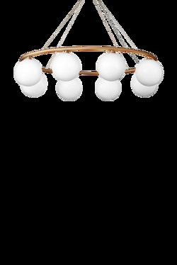 Miira 8 Oval żyrandol, mosiądz/opal