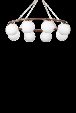 Miira 8 Oval żyrandol, ciemny brąz/opala