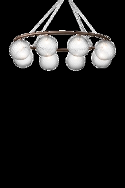 Miira 8 Oval żyrandol, ciemny brąz/przezroczysty