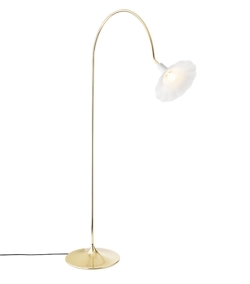 Petalii lampa podłogowa, polerowany mosiądz/biały