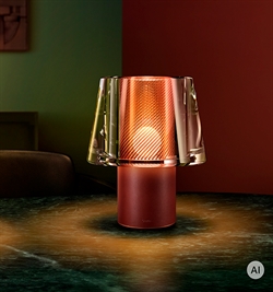 Occhio Era Lusso grande G lampka bateryjna, rosso, air, rose gold mesh