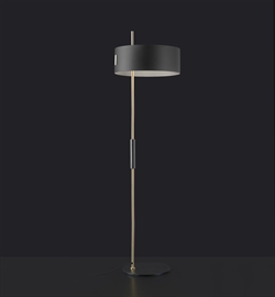 1953 - 343 lampa podłogowa, satynowe złoto/czarny