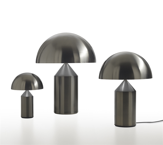 Atollo 238 lampa stołowa, satynowy czarny nikiel