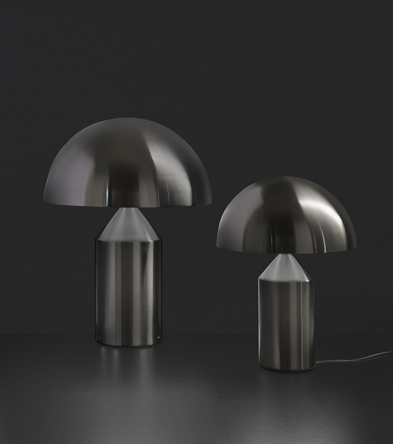 Atollo 239 lampa stołowa, satynowy czarny nikiel