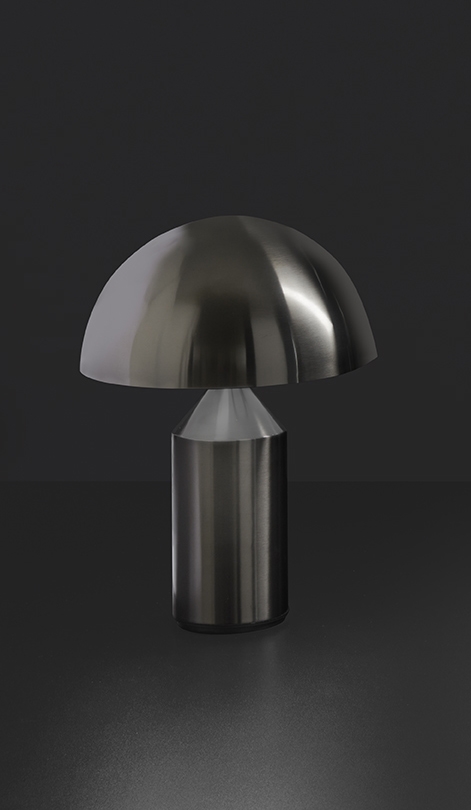 Atollo 233 lampa stołowa, satynowy czarny nikiel