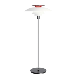 Lampa podłogowa PH 80 on/off, biały opal akryl/chrom