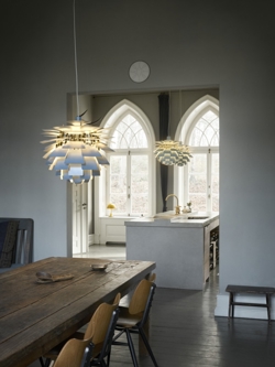 PH Artichoke Ø60 w dusty blue/messing i dusty green/messing