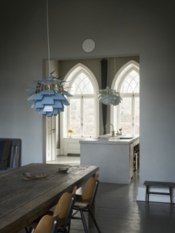 PH Artichoke Ø60 w dusty blue/messing i dusty green/messing