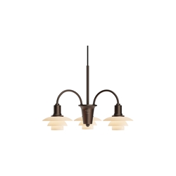 Żyrandol PH 1/1 Centenary Edition z 3 ramionami, aged brass/dusty terracotta