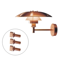 Śruby zabezpieczające do lampy ściennej PH, miedź