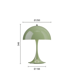 Panthella 250 Portable V3 lampa stołowa / bateryjna, opaque moss zielony