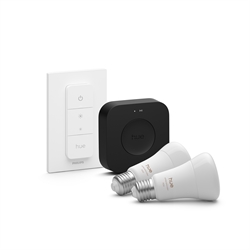 Zestaw startowy Philips Hue: 2 x WCA 8,1W E27 1100lm + Bridge Pro + Dimmer Switch