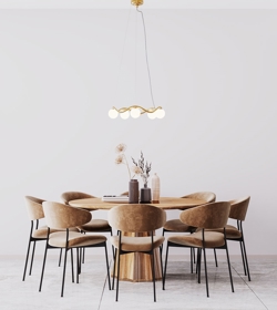 Circle of Life żyrandol średni z kloszami Ø11, opal/mosiądz