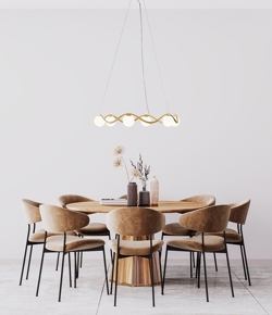 Circle of Life żyrandol large z kloszami Ø11, opal/mosiądz