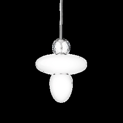 Rizzatto 43 lampa wisząca, satynowe srebro/opal
