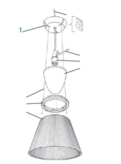 Część zamienna: Rozeta sufitowa do Flos Romeo Soft S2, biała (z wkładem)