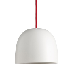 Super215 lampa wisząca, biały/czerwony kabel