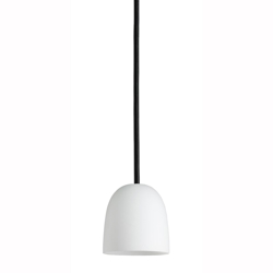 Super90 lampa wisząca, opal/czarny kabel