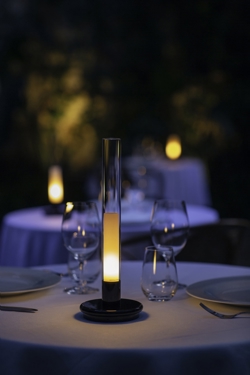 Sylvestrina lampa bateryjna / lampka stołowa, czarny połysk