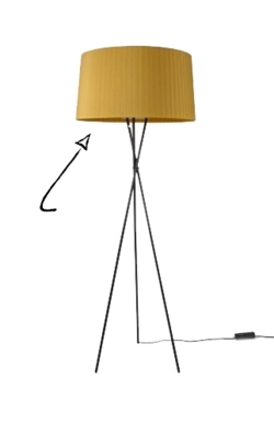 Klosz do lampy podłogowej Tripode G5, musztardowy