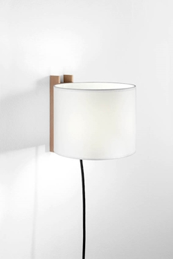 TMM Corto kinkiet, buk/biały z przewodem