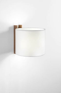 TMM Corto kinkiet, buk/biały z górnym kloszem