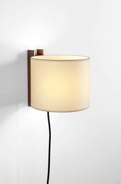 TMM Corto kinkiet, orzech/beż z przewodem