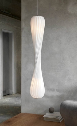 TR7 lampa wisząca, PC Nonwoven/biały, 25 x 112 cm