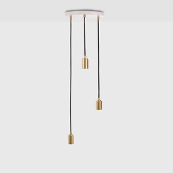 Tala Triple pendel (oprawka), biały/mosiądz