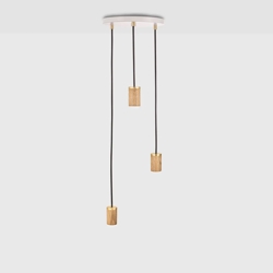 Tala Triple pendel (oprawka), biały/dąb