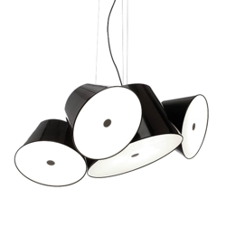 Tam Tam Mini 3 lampa wisząca, czarny klosz środkowy