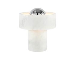 Stone Portable lampa stołowa / lampa na baterie, biały/srebrny