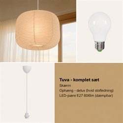 Tuva 50 lampa wisząca, biała - ZESTAW (w zestawie zawieszenie i żarówka)