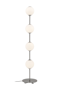 Lampa podłogowa Audrey, stal/opal