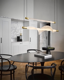 Vapour lampa wisząca pozioma, złota