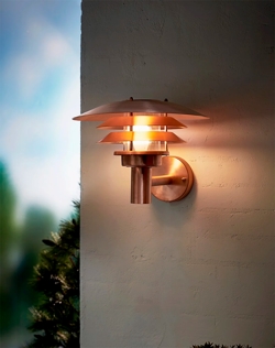 Venø zewnętrzna lampa ścienna, miedź - seaside