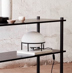 Pump lampa stołowa, opal/czarny