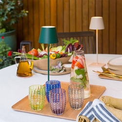 Lampa bateryjna Poldina w ciemnozielonym i piaskowym kolorze