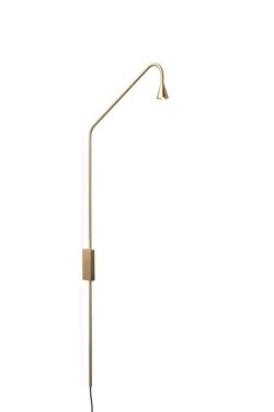 Austere kinkiet z dotykowym ściemniaczem i wtyczką, szczotkowany mosiądz