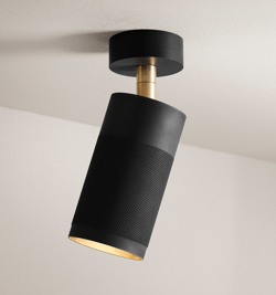 Thorup Copenhagen Patrone spot sufitowy z baldachimem, czarno-brązowany mosiądz, 120 mm